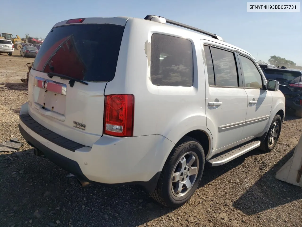 2011 Honda Pilot Touring VIN: 5FNYF4H93BB057731 Lot: 70192924