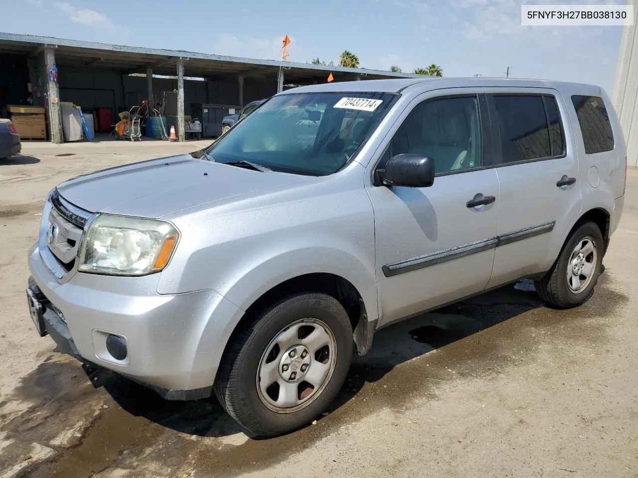 2011 Honda Pilot Lx VIN: 5FNYF3H27BB038130 Lot: 70437714