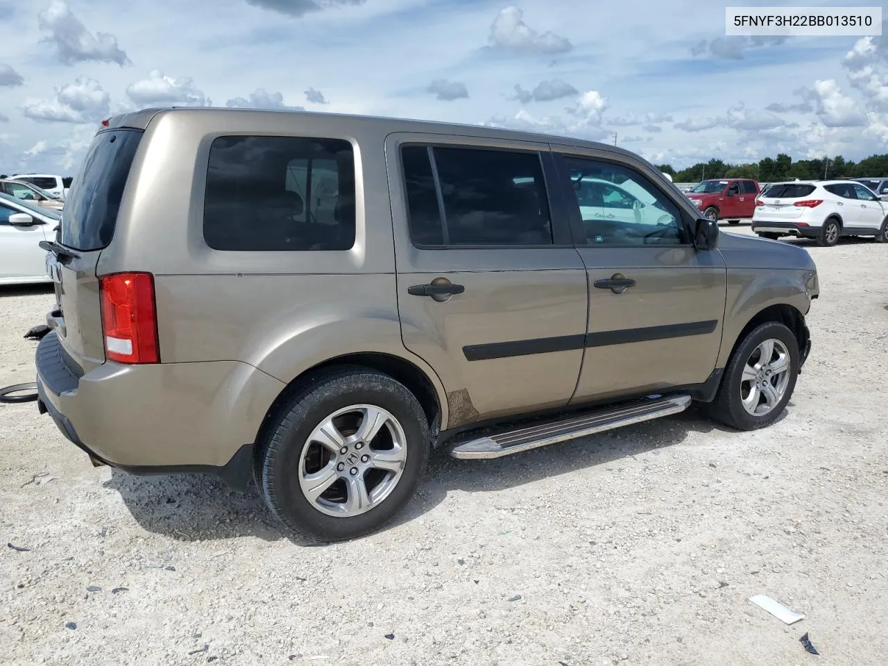 2011 Honda Pilot Lx VIN: 5FNYF3H22BB013510 Lot: 70438554