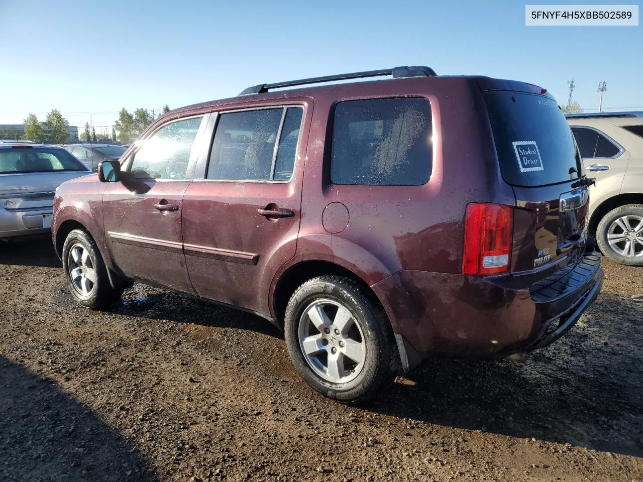 2011 Honda Pilot Exl VIN: 5FNYF4H5XBB502589 Lot: 70690274