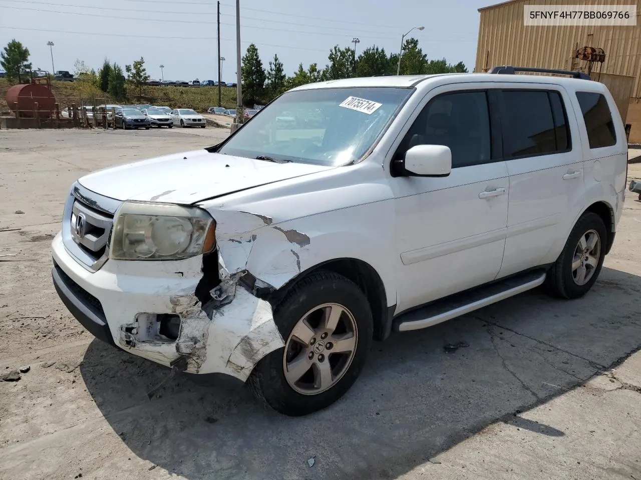 2011 Honda Pilot Exln VIN: 5FNYF4H77BB069766 Lot: 70755714