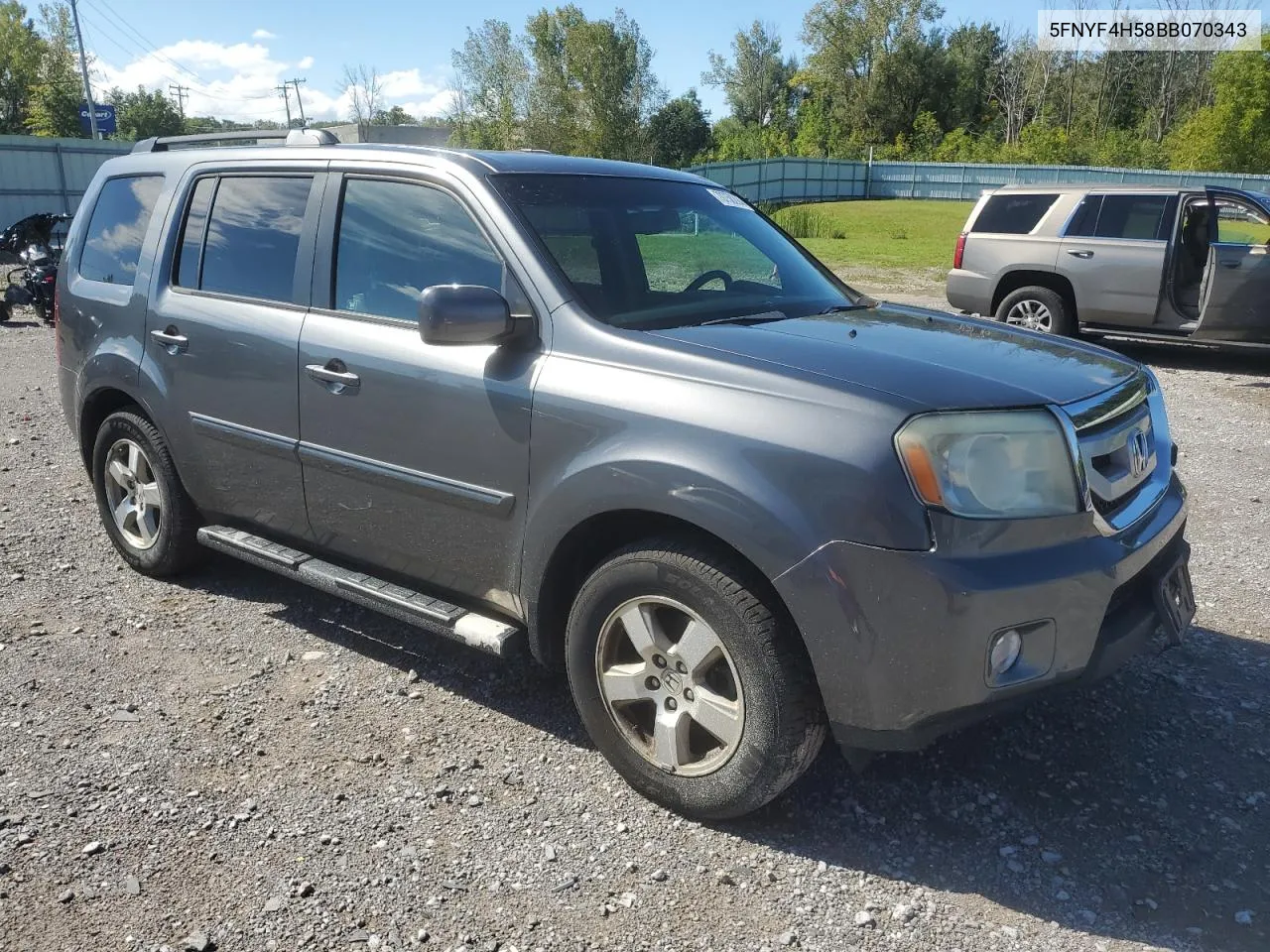 2011 Honda Pilot Exl VIN: 5FNYF4H58BB070343 Lot: 70758294