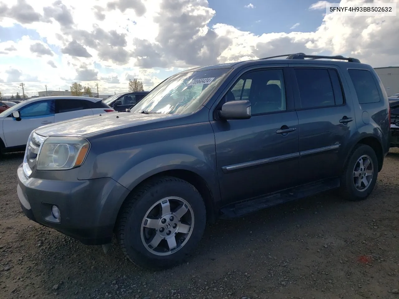 2011 Honda Pilot Touring VIN: 5FNYF4H93BB502632 Lot: 70960424