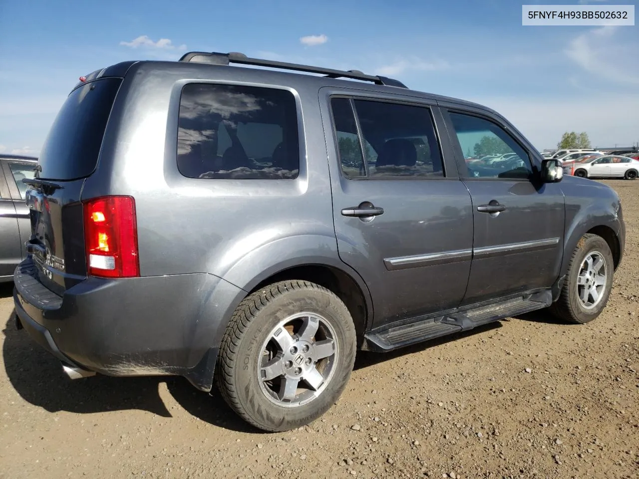 2011 Honda Pilot Touring VIN: 5FNYF4H93BB502632 Lot: 70960424