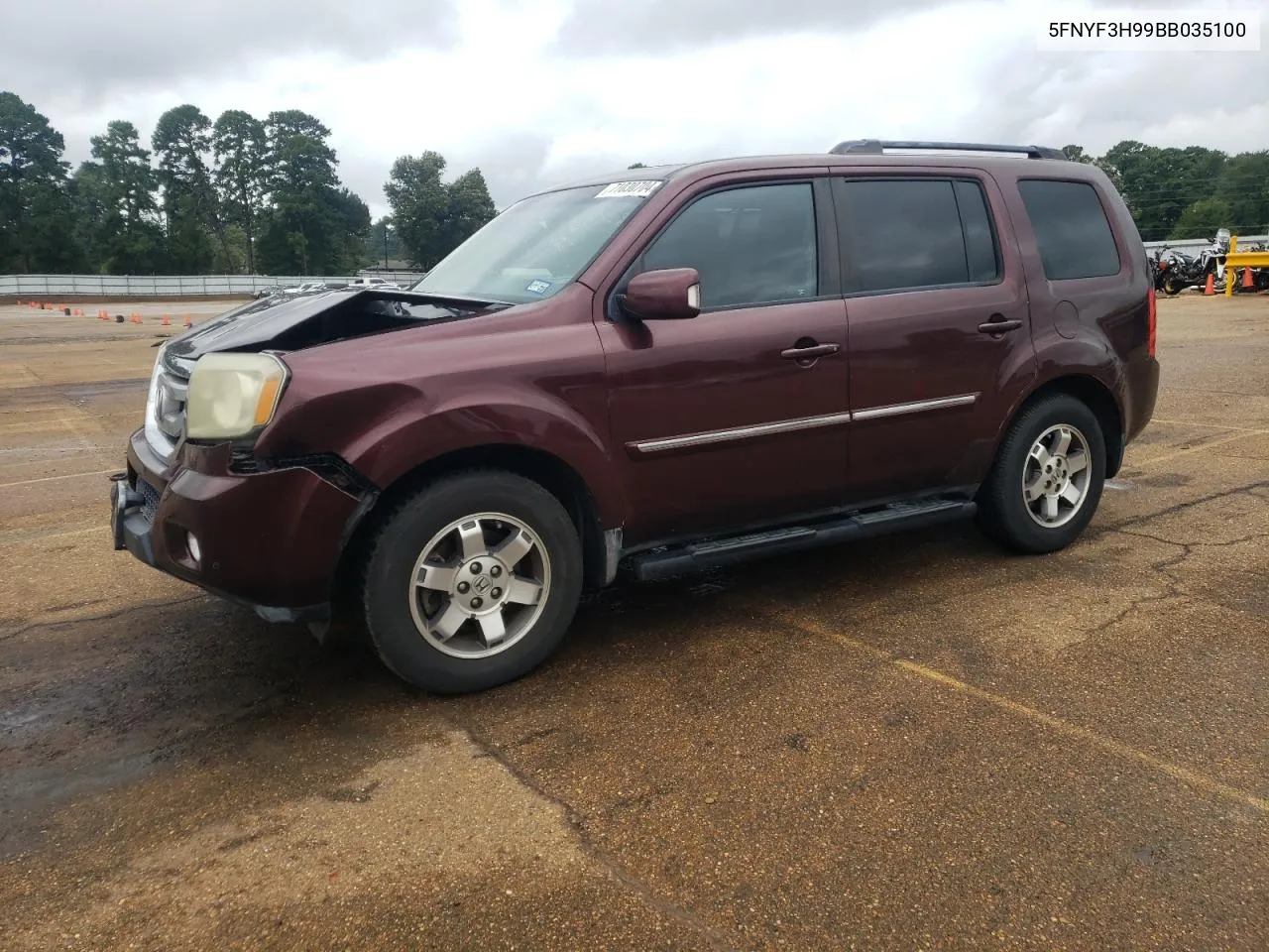 2011 Honda Pilot Touring VIN: 5FNYF3H99BB035100 Lot: 71030704