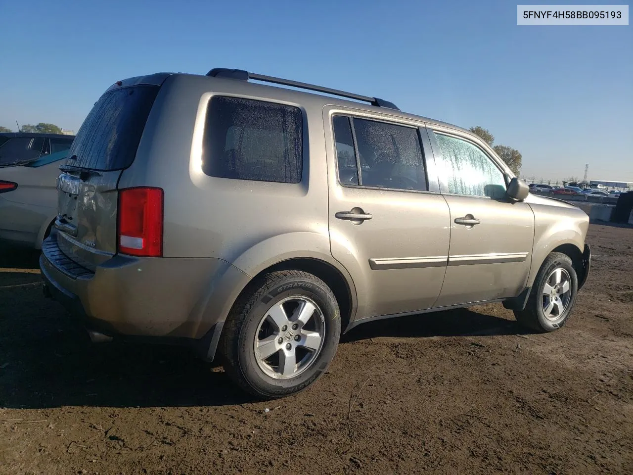 2011 Honda Pilot Exl VIN: 5FNYF4H58BB095193 Lot: 71293604