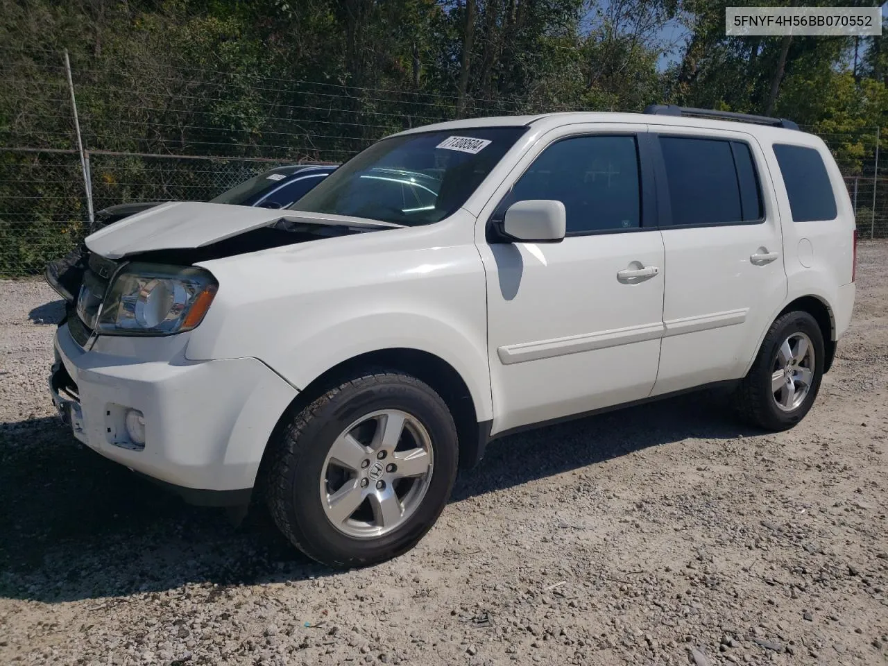 2011 Honda Pilot Exl VIN: 5FNYF4H56BB070552 Lot: 71308504