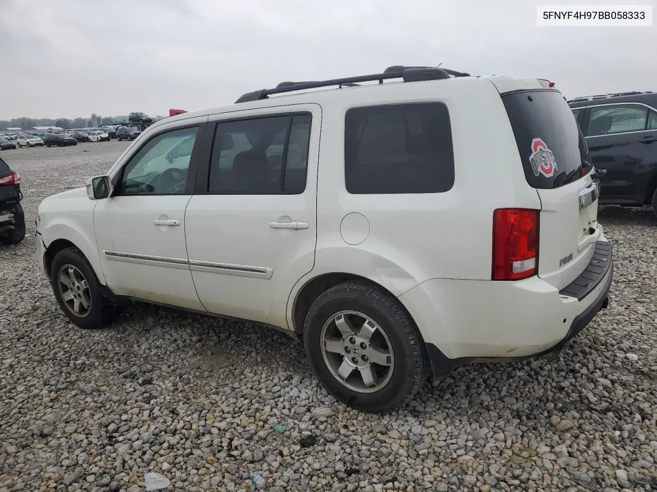 2011 Honda Pilot Touring VIN: 5FNYF4H97BB058333 Lot: 72013204