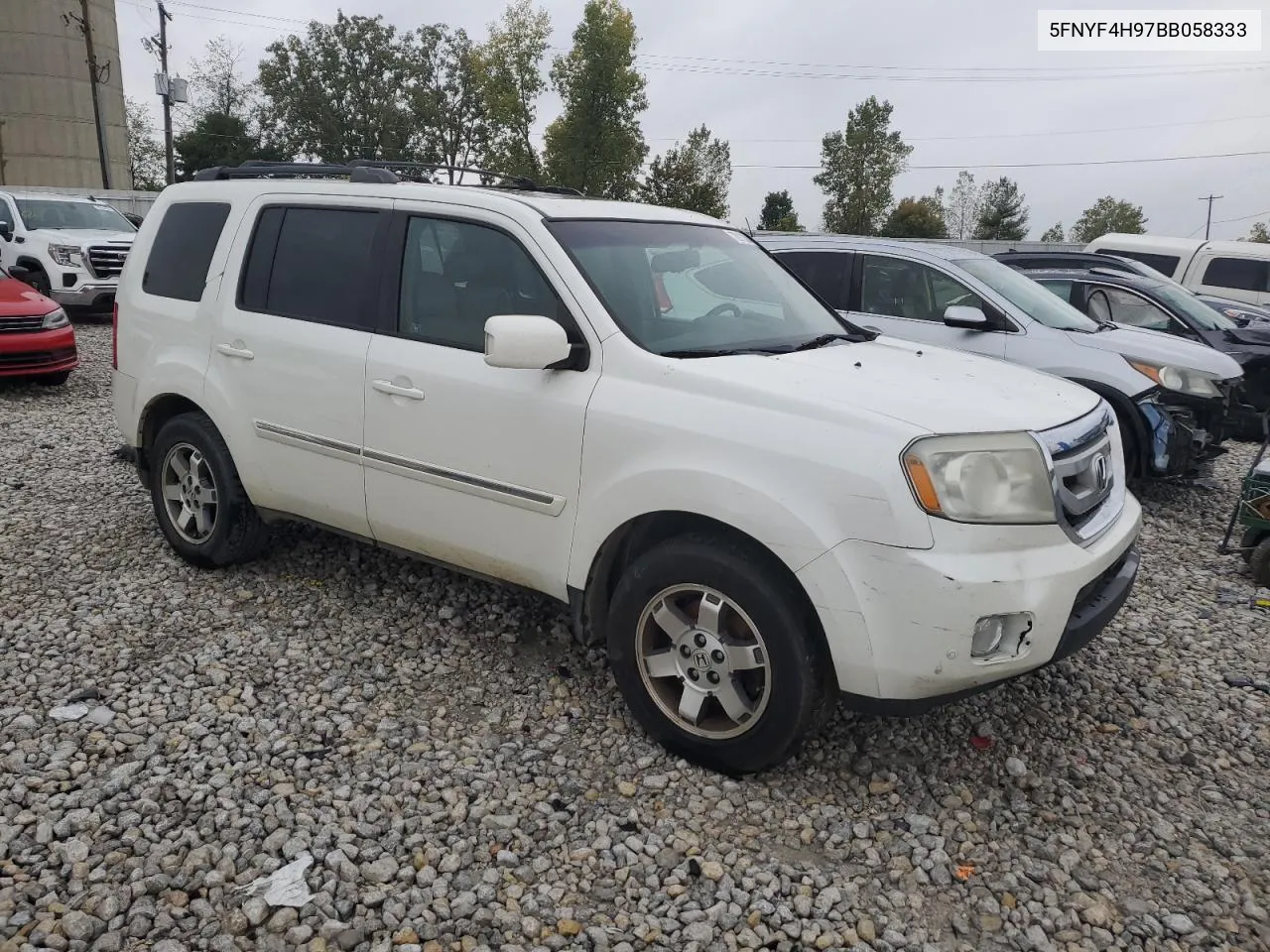 2011 Honda Pilot Touring VIN: 5FNYF4H97BB058333 Lot: 72013204