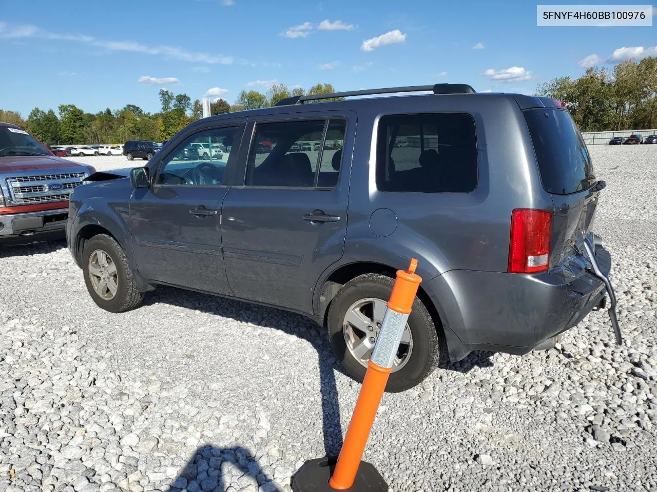 2011 Honda Pilot Exl VIN: 5FNYF4H60BB100976 Lot: 72122224