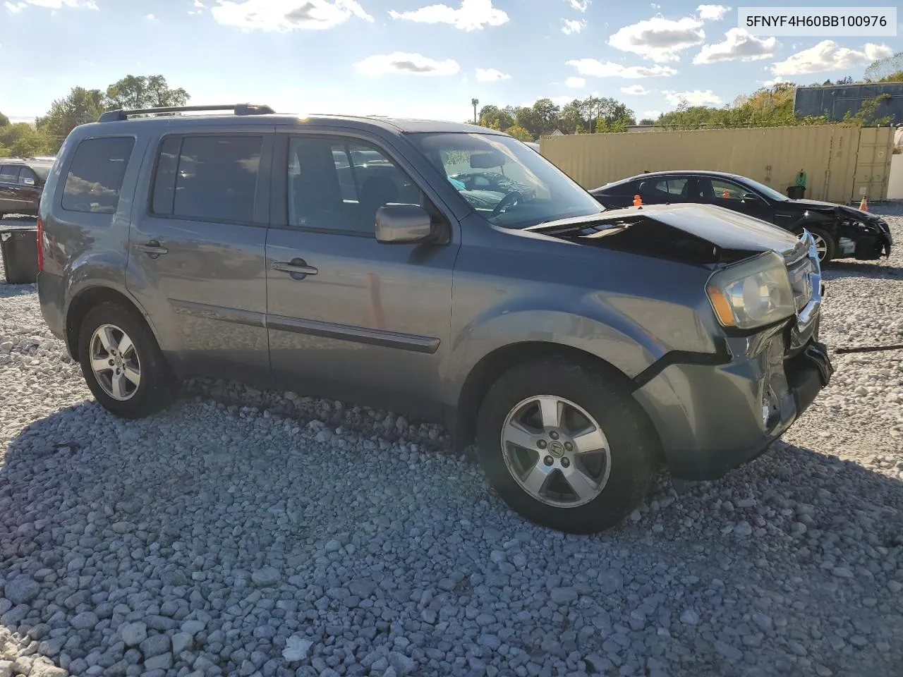 2011 Honda Pilot Exl VIN: 5FNYF4H60BB100976 Lot: 72122224