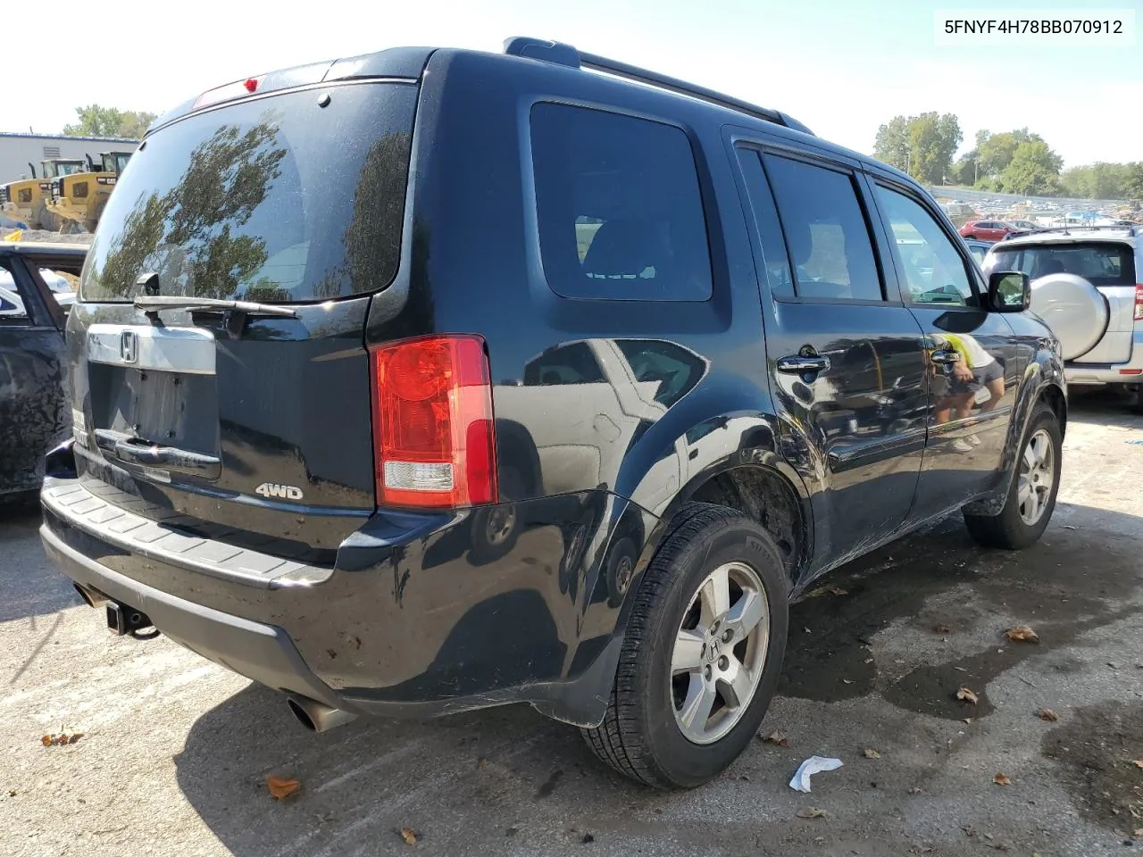 2011 Honda Pilot Exln VIN: 5FNYF4H78BB070912 Lot: 72193254