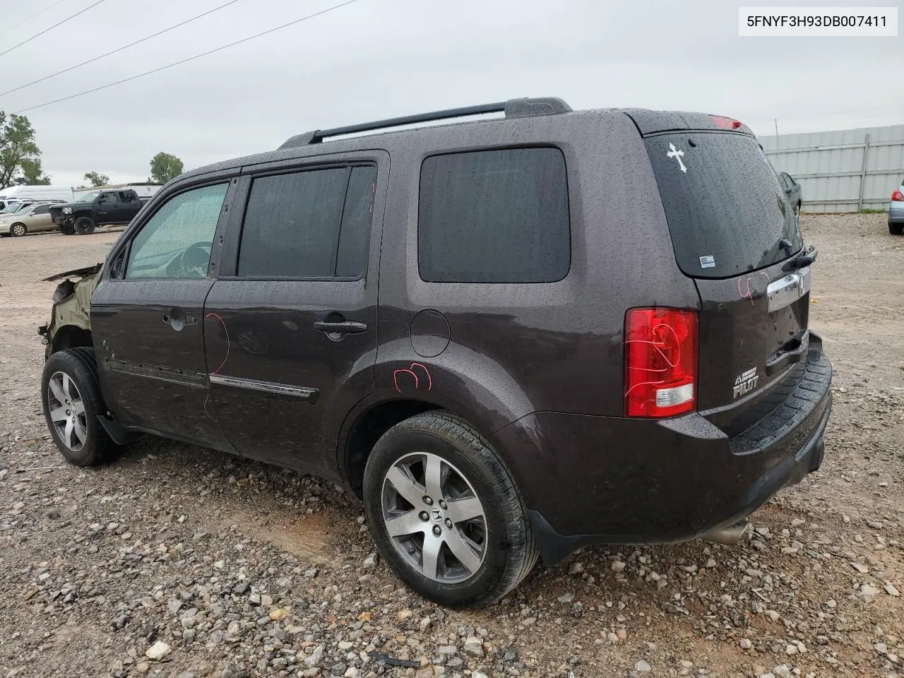 2011 Honda Pilot Touring VIN: 5FNYF3H93DB007411 Lot: 72312834