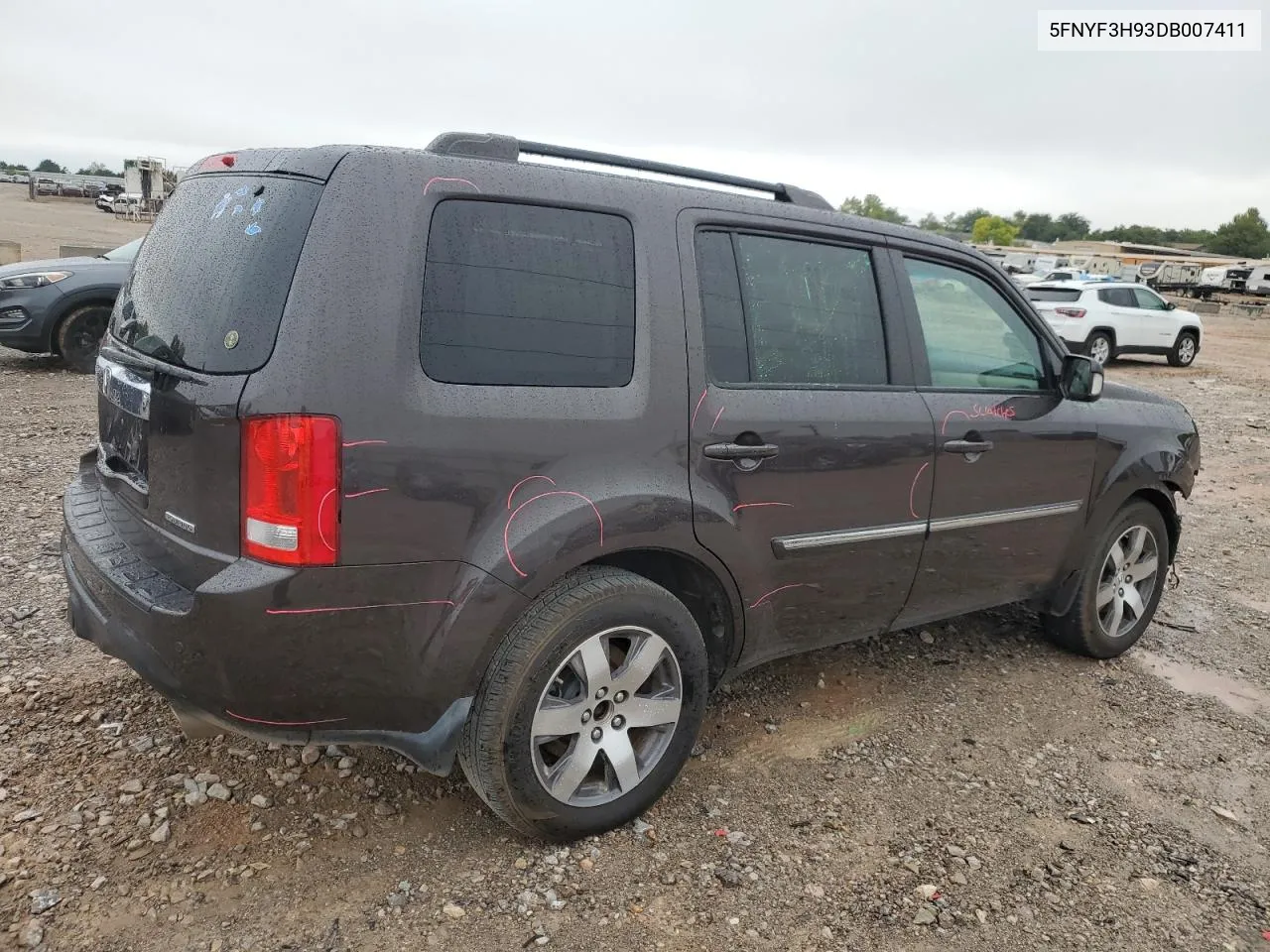 2011 Honda Pilot Touring VIN: 5FNYF3H93DB007411 Lot: 72312834