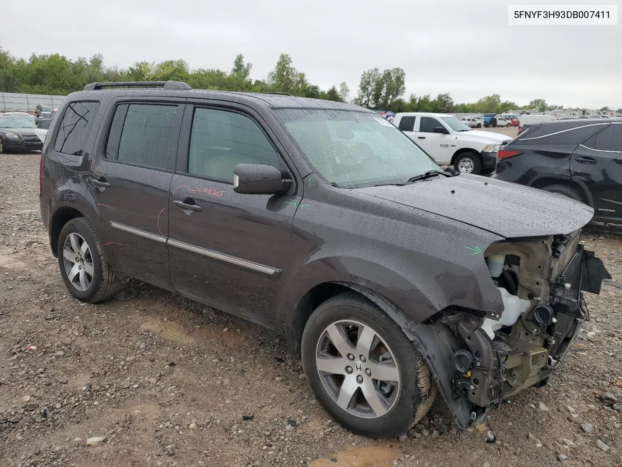 2011 Honda Pilot Touring VIN: 5FNYF3H93DB007411 Lot: 72312834