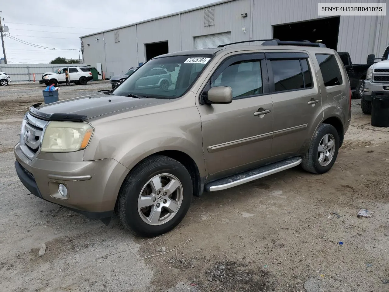 2011 Honda Pilot Exl VIN: 5FNYF4H53BB041025 Lot: 72428104