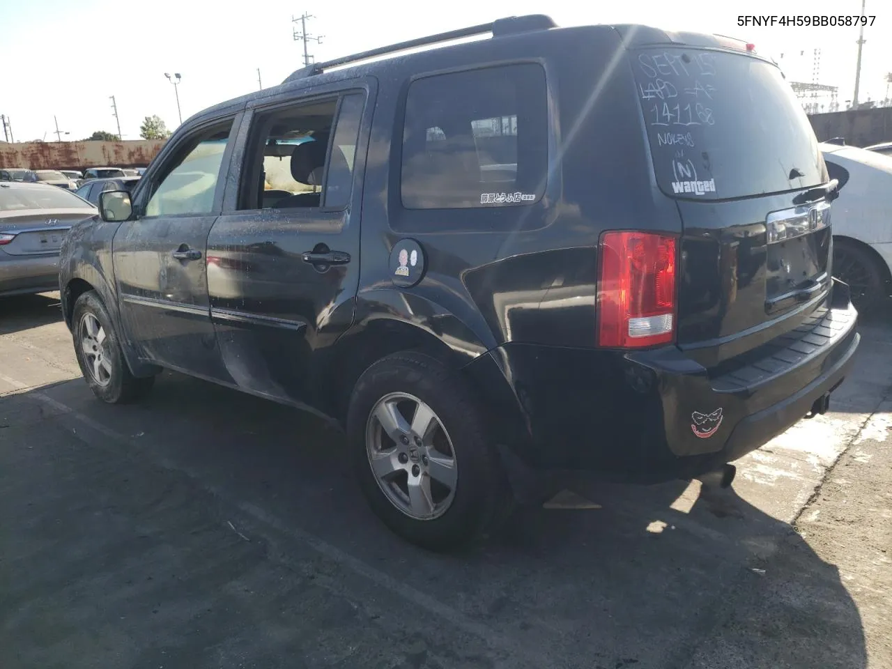 2011 Honda Pilot Exl VIN: 5FNYF4H59BB058797 Lot: 72470884