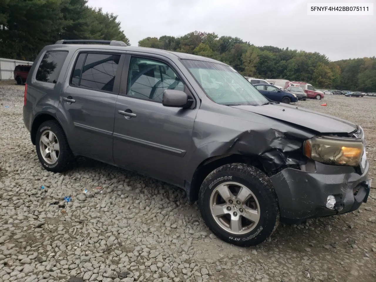 2011 Honda Pilot Ex VIN: 5FNYF4H42BB075111 Lot: 72845104