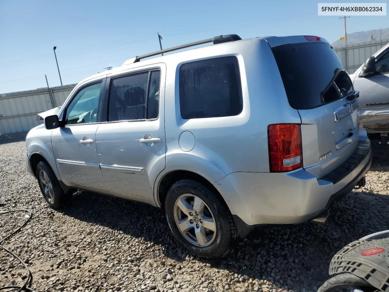 2011 Honda Pilot Exl VIN: 5FNYF4H6XBB062334 Lot: 72929074