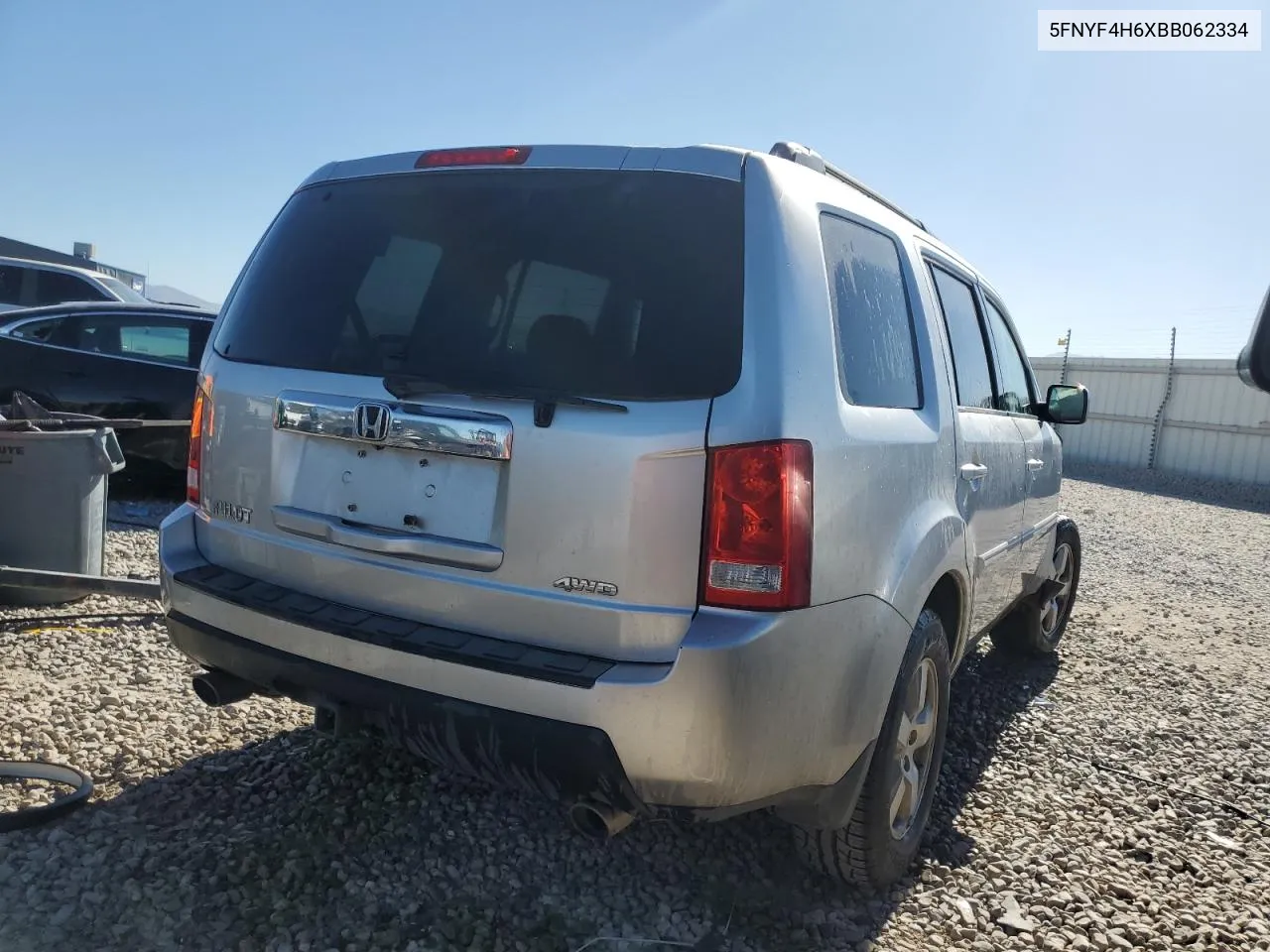 2011 Honda Pilot Exl VIN: 5FNYF4H6XBB062334 Lot: 72929074