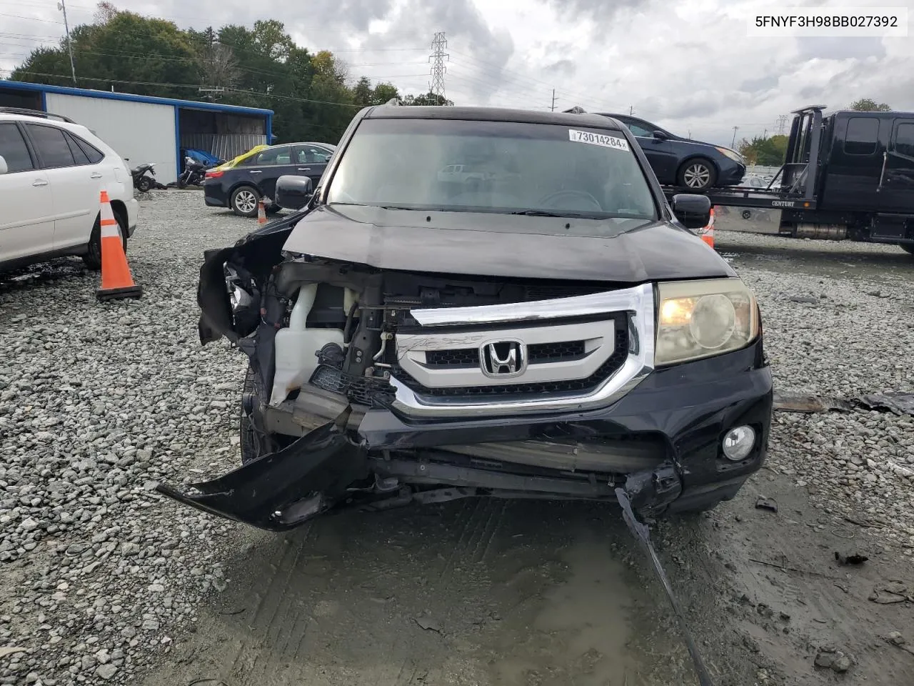 2011 Honda Pilot Touring VIN: 5FNYF3H98BB027392 Lot: 73014284