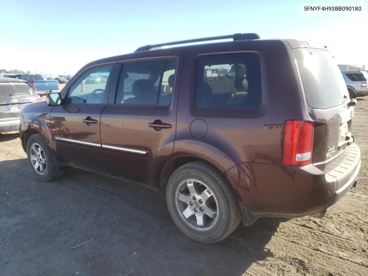 2011 Honda Pilot Touring VIN: 5FNYF4H93BB090180 Lot: 73044124