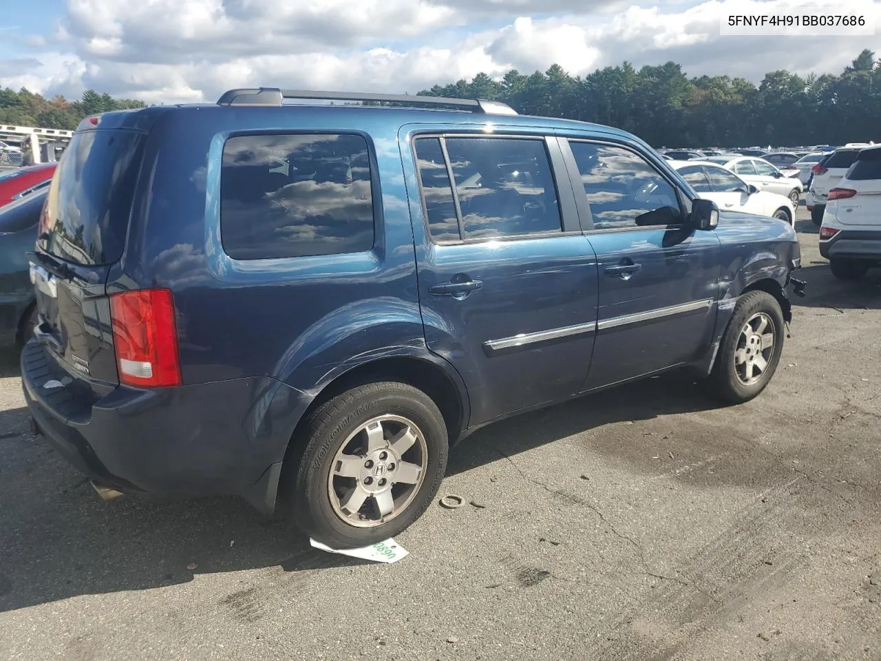 2011 Honda Pilot Touring VIN: 5FNYF4H91BB037686 Lot: 73134274