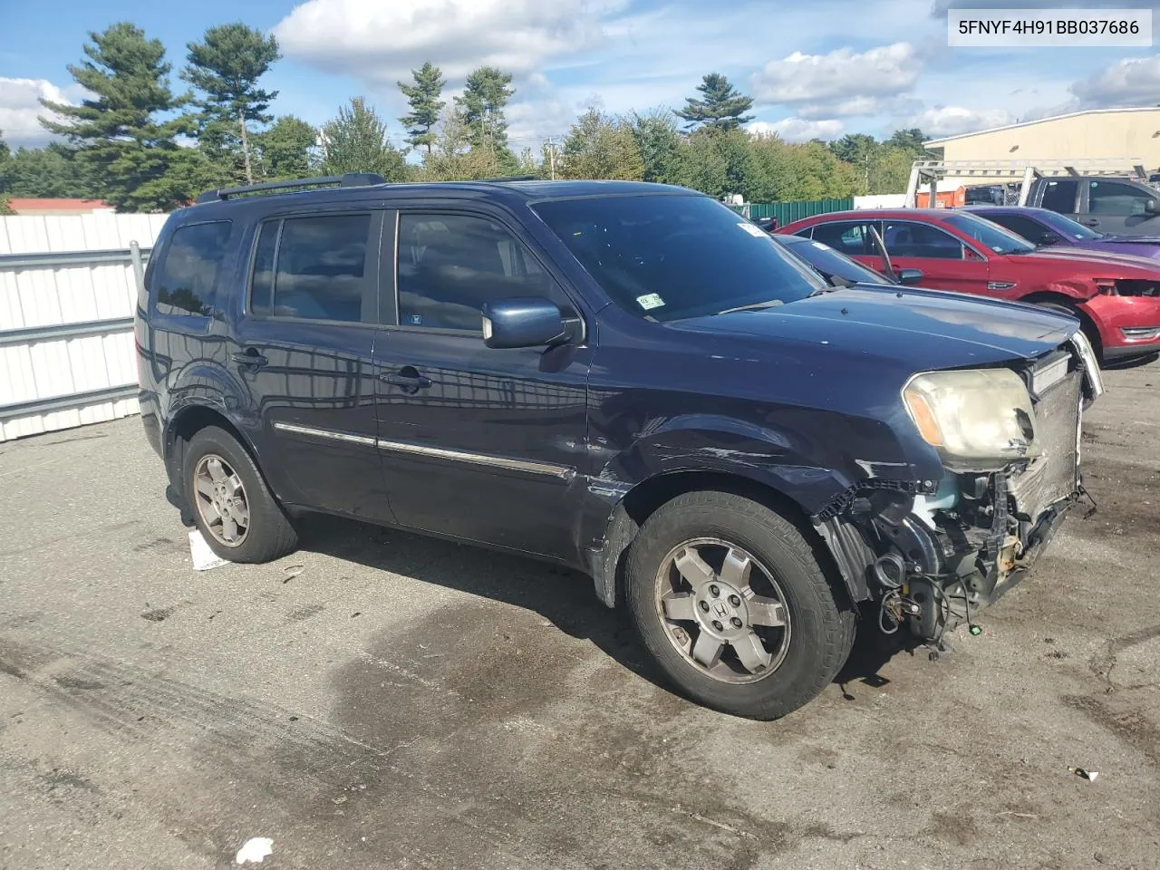 2011 Honda Pilot Touring VIN: 5FNYF4H91BB037686 Lot: 73134274