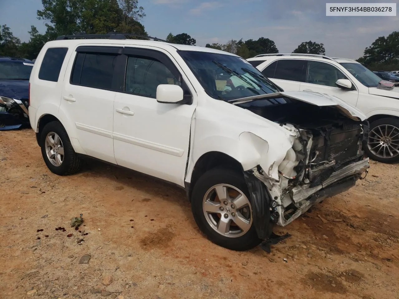 2011 Honda Pilot Exl VIN: 5FNYF3H54BB036278 Lot: 73292434