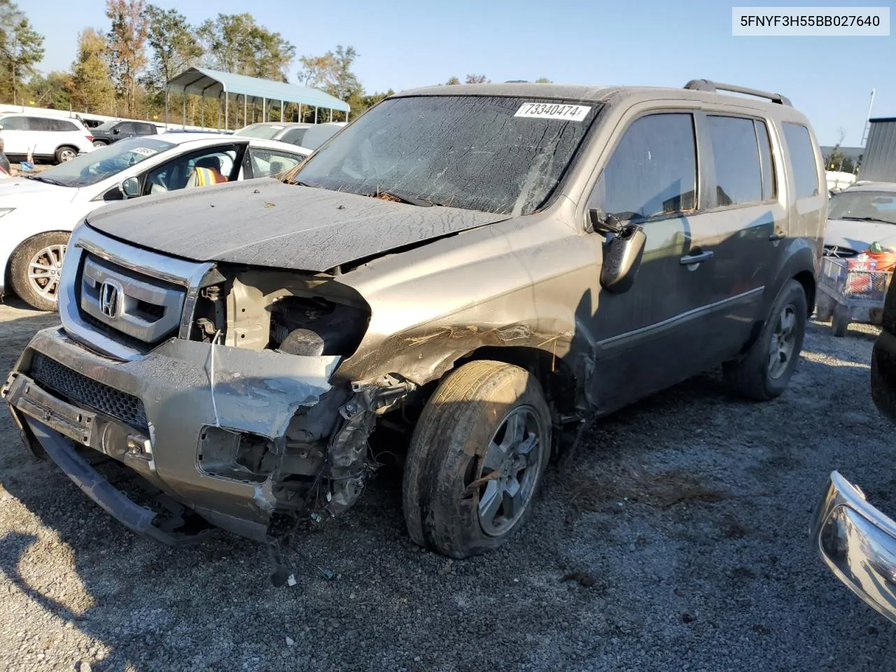 2011 Honda Pilot Exl VIN: 5FNYF3H55BB027640 Lot: 73340474