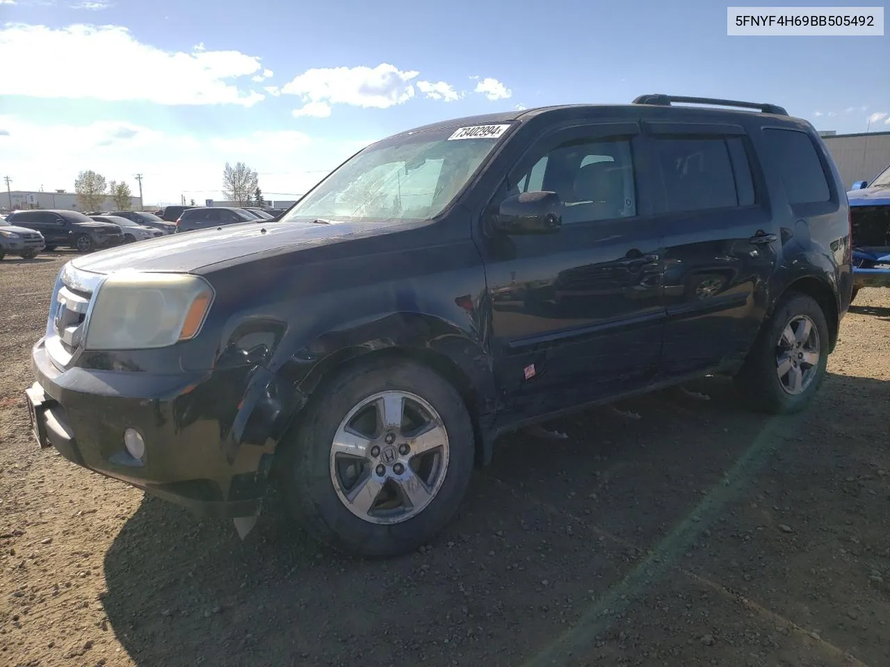 2011 Honda Pilot Exl VIN: 5FNYF4H69BB505492 Lot: 73402994