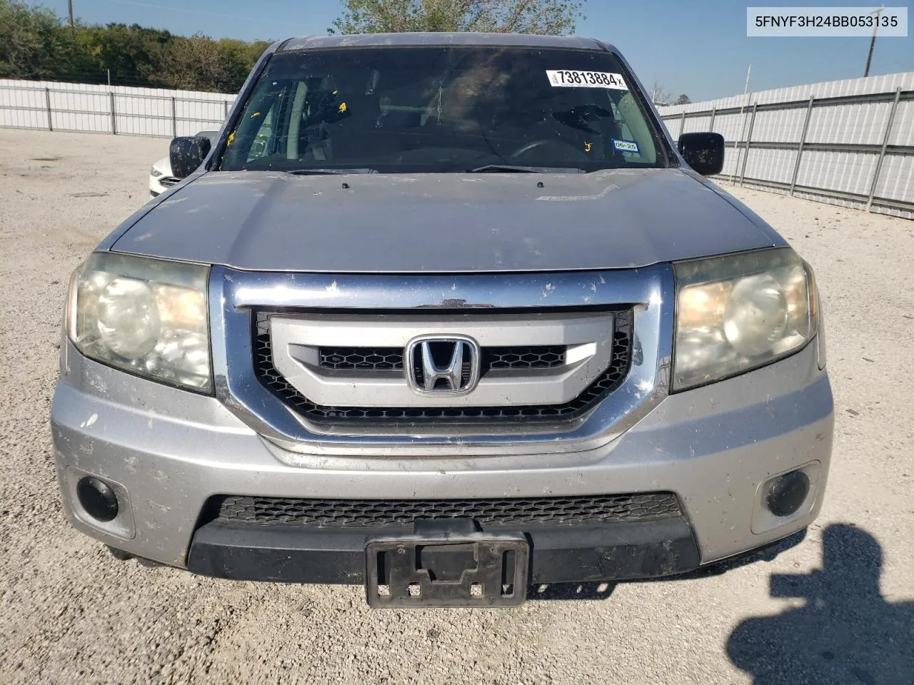 2011 Honda Pilot Lx VIN: 5FNYF3H24BB053135 Lot: 73813884