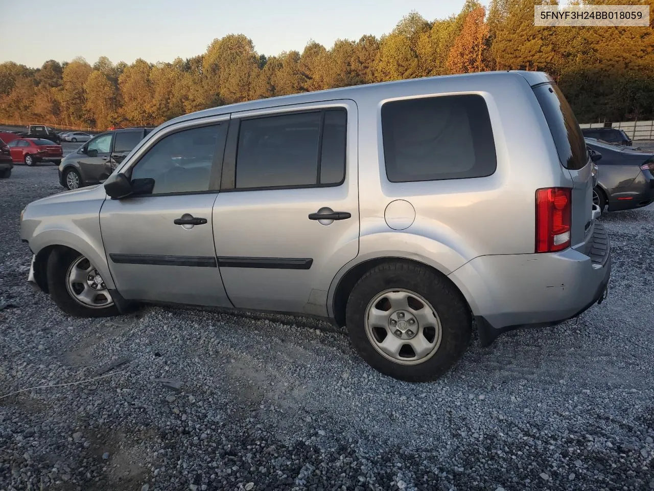 2011 Honda Pilot Lx VIN: 5FNYF3H24BB018059 Lot: 73925204