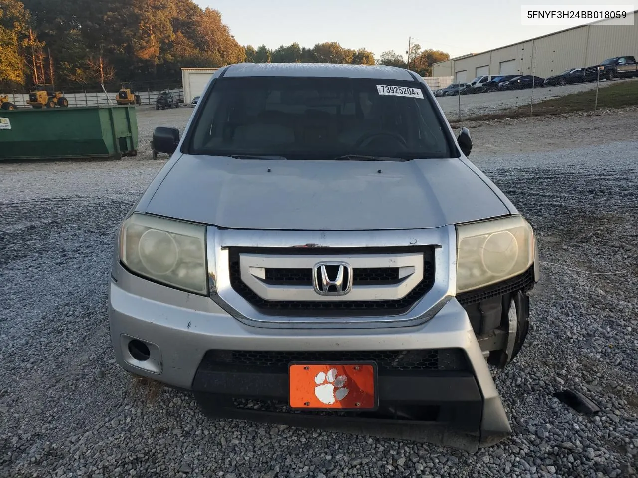 2011 Honda Pilot Lx VIN: 5FNYF3H24BB018059 Lot: 73925204