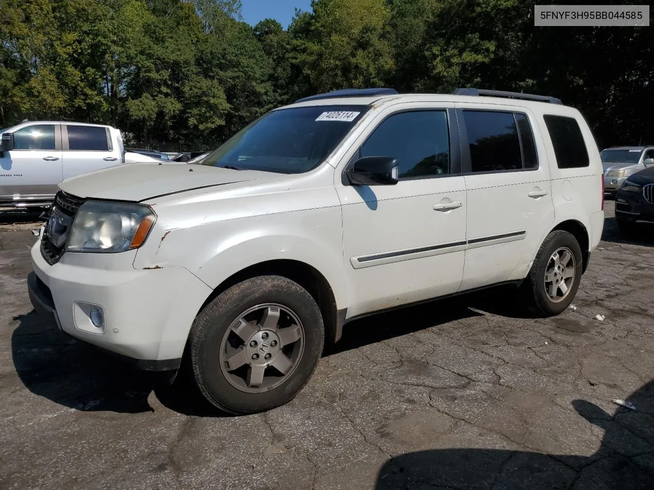 2011 Honda Pilot Touring VIN: 5FNYF3H95BB044585 Lot: 74026114