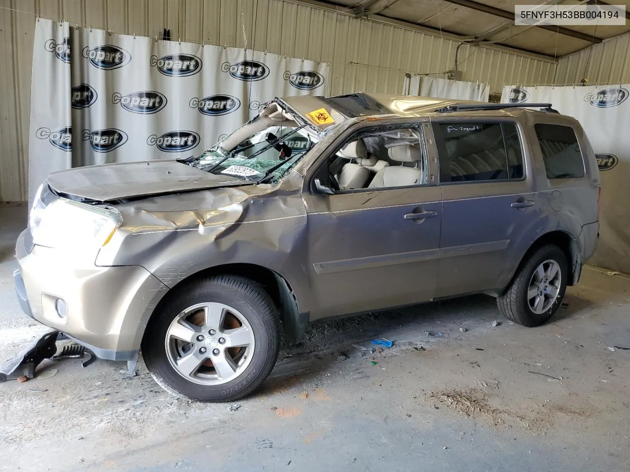 2011 Honda Pilot Exl VIN: 5FNYF3H53BB004194 Lot: 74206114