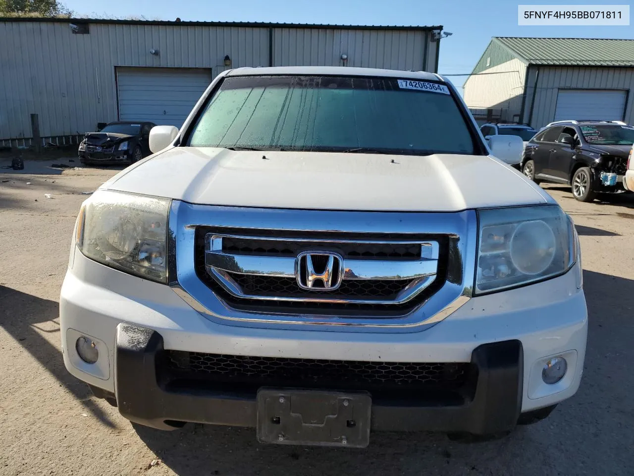 2011 Honda Pilot Touring VIN: 5FNYF4H95BB071811 Lot: 74206364