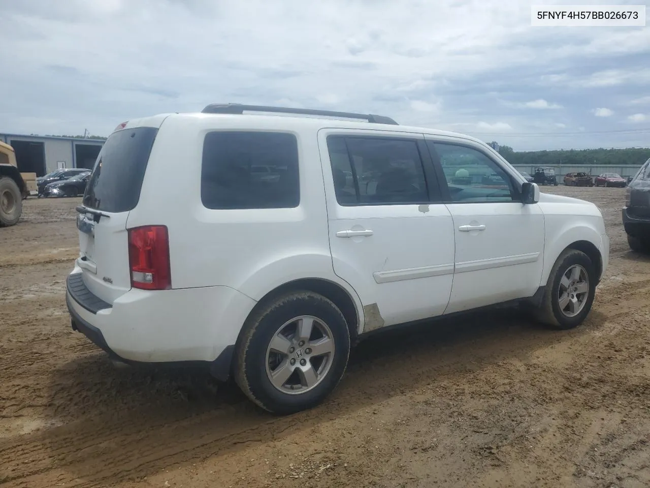 2011 Honda Pilot Exl VIN: 5FNYF4H57BB026673 Lot: 74237134