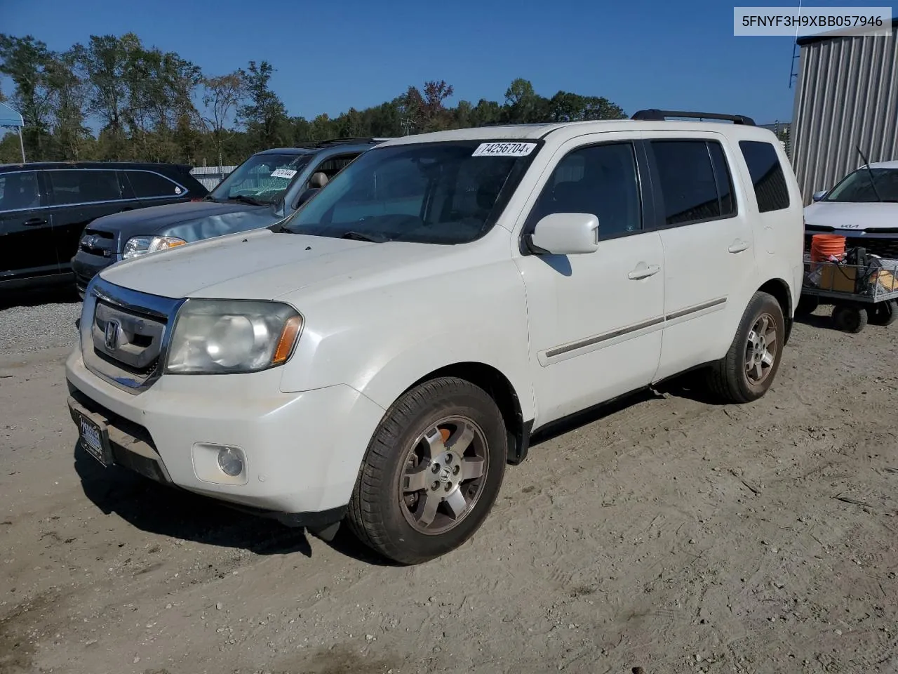 2011 Honda Pilot Touring VIN: 5FNYF3H9XBB057946 Lot: 74256704