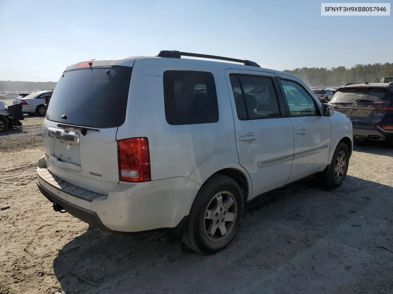 2011 Honda Pilot Touring VIN: 5FNYF3H9XBB057946 Lot: 74256704