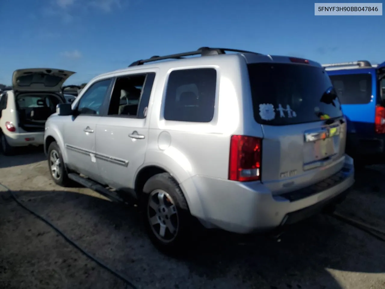 2011 Honda Pilot Touring VIN: 5FNYF3H90BB047846 Lot: 74260464