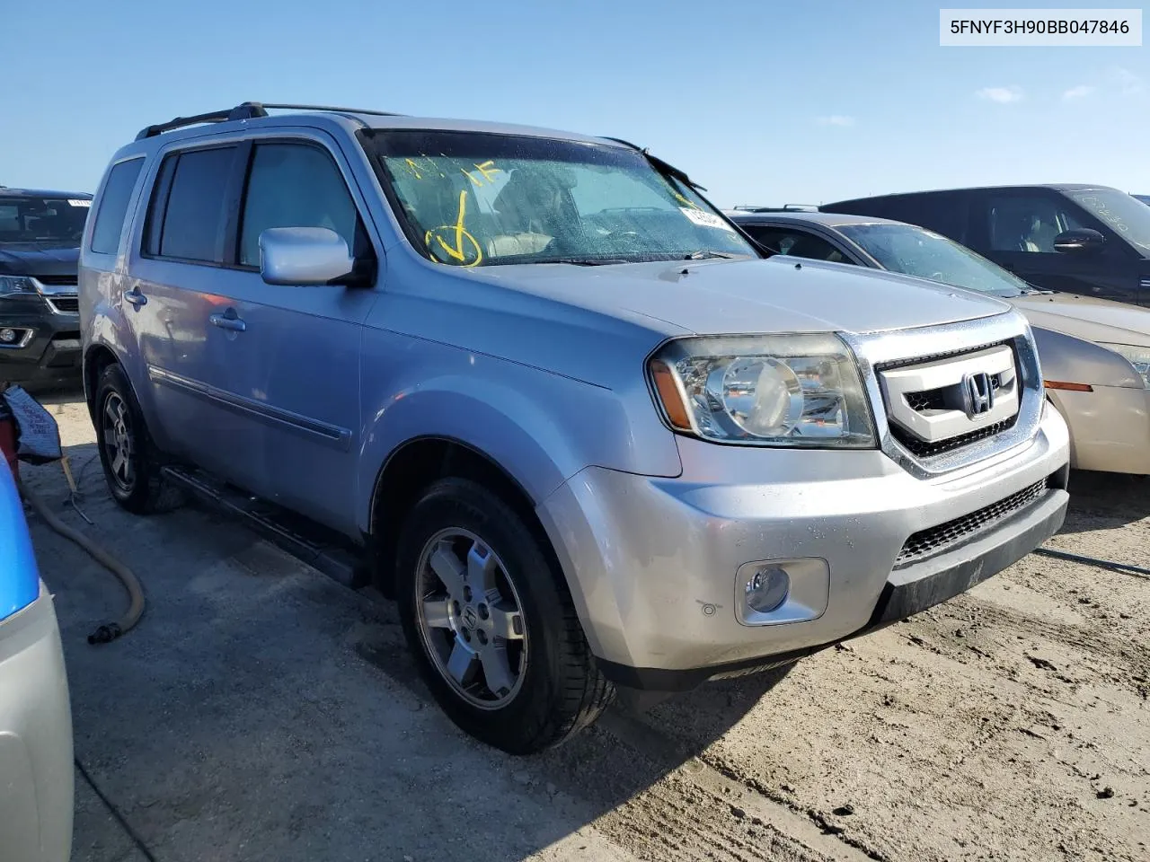 2011 Honda Pilot Touring VIN: 5FNYF3H90BB047846 Lot: 74260464