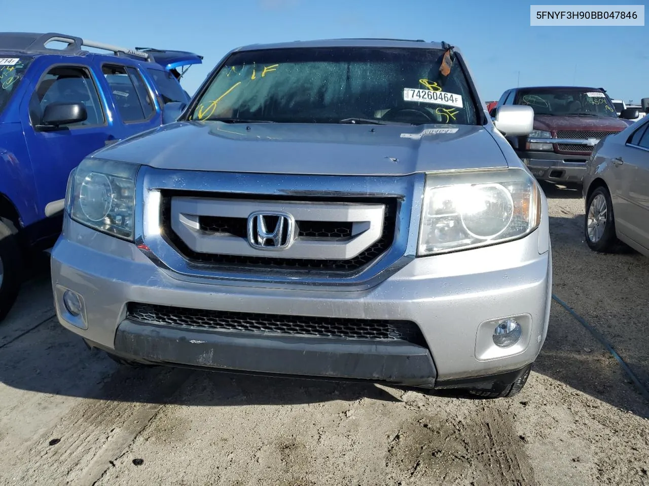 2011 Honda Pilot Touring VIN: 5FNYF3H90BB047846 Lot: 74260464