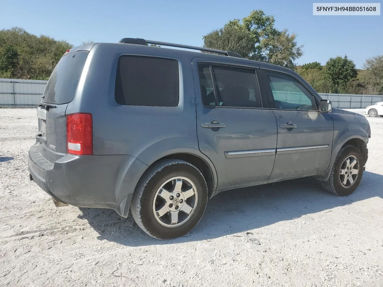 2011 Honda Pilot Touring VIN: 5FNYF3H94BB051608 Lot: 74278324