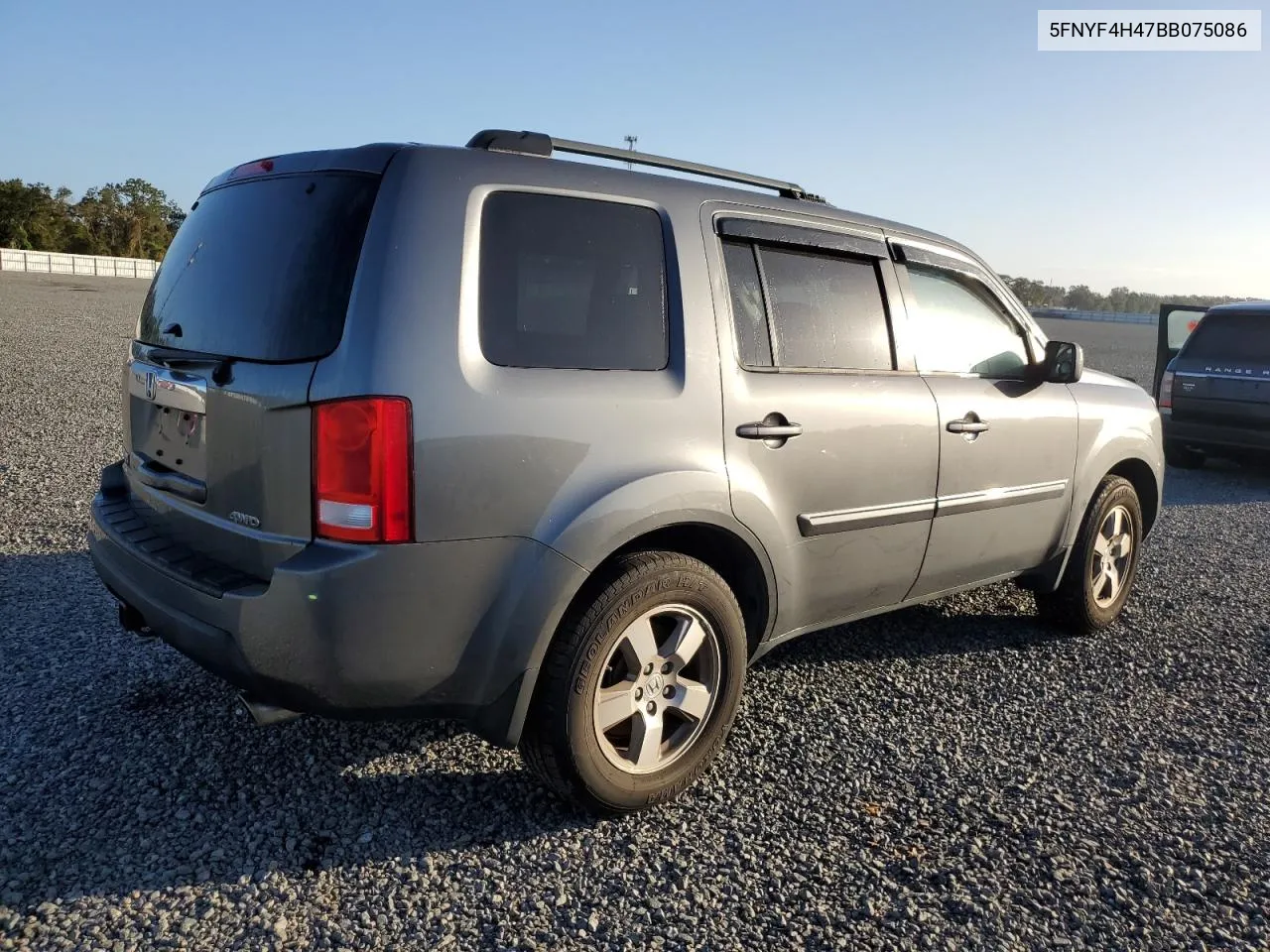 2011 Honda Pilot Ex VIN: 5FNYF4H47BB075086 Lot: 74315654