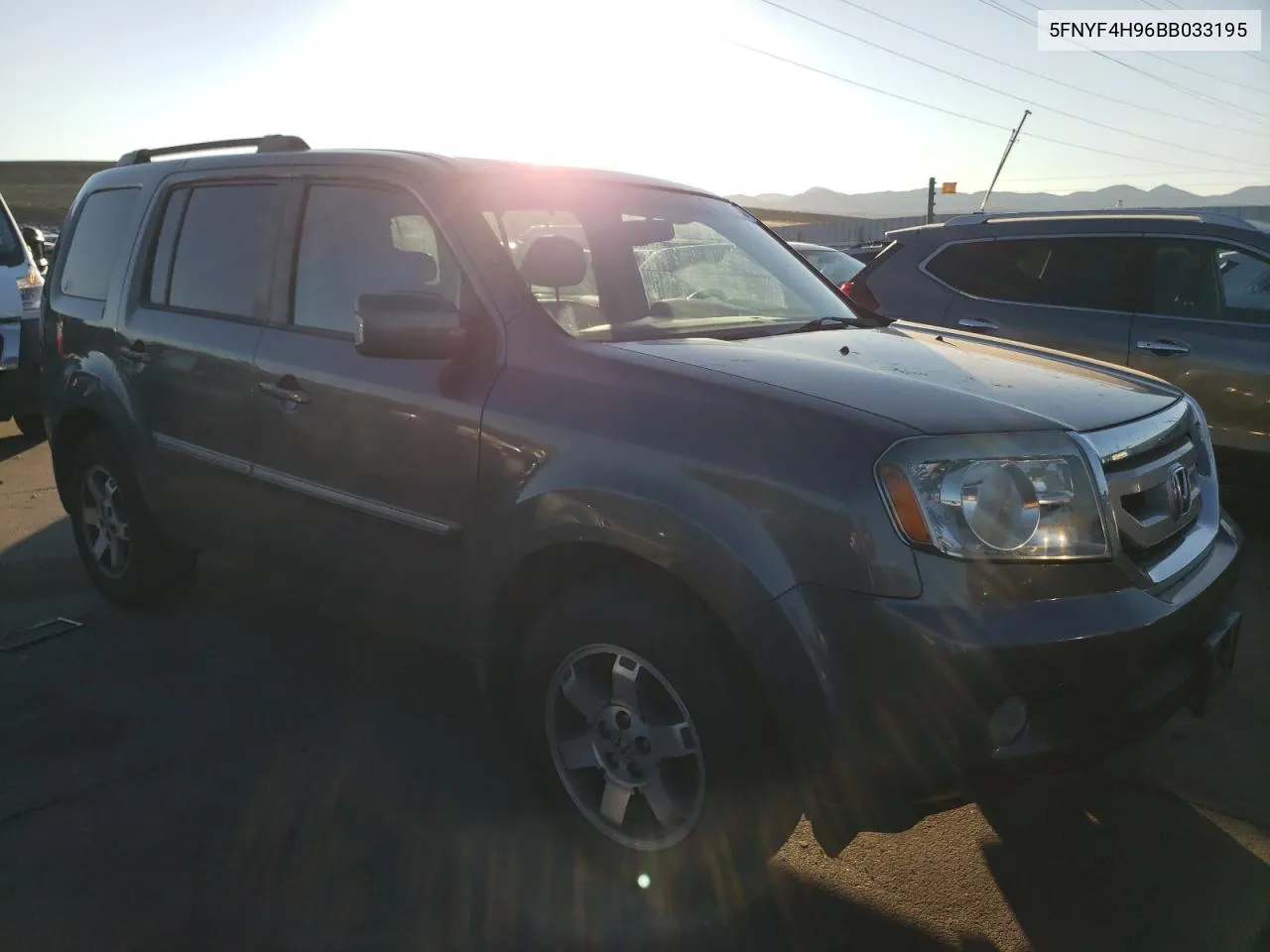 2011 Honda Pilot Touring VIN: 5FNYF4H96BB033195 Lot: 74351934