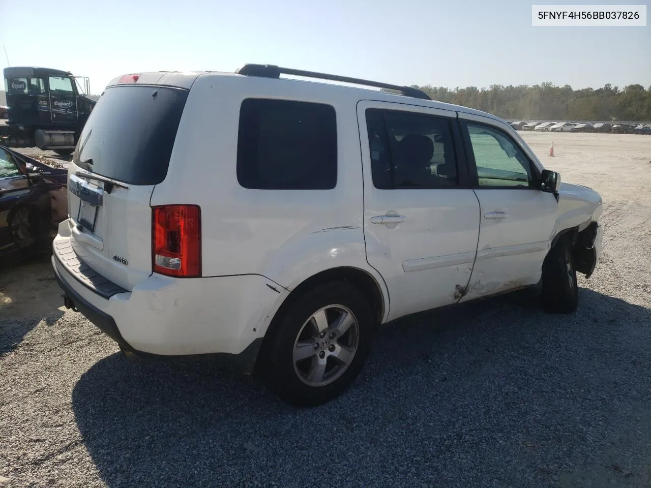 2011 Honda Pilot Exl VIN: 5FNYF4H56BB037826 Lot: 74384104