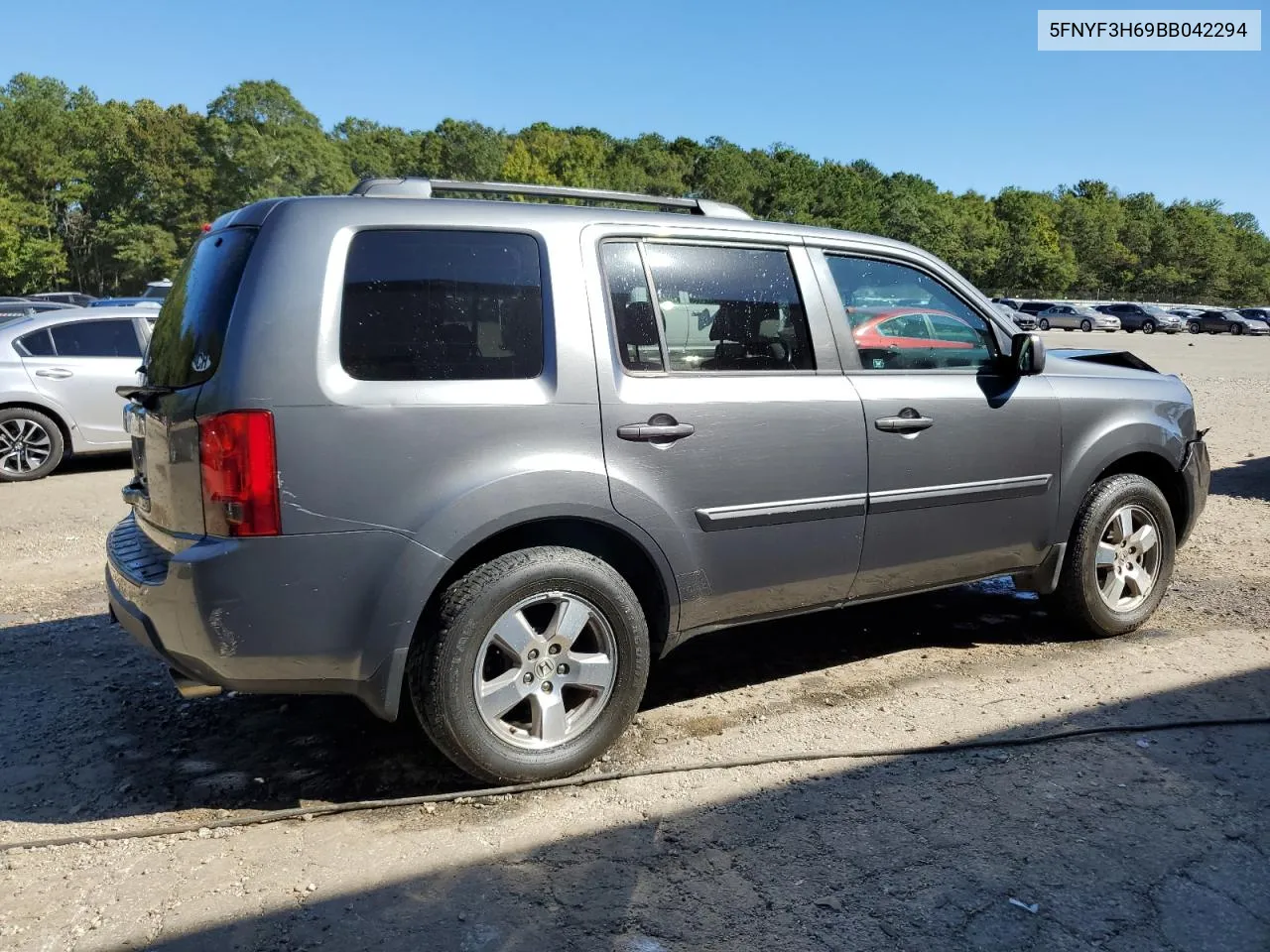 2011 Honda Pilot Exl VIN: 5FNYF3H69BB042294 Lot: 74498454