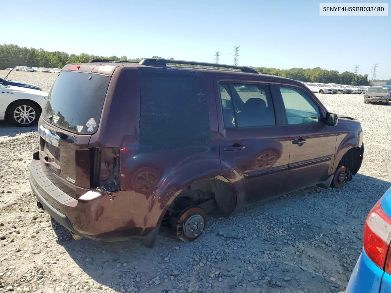 2011 Honda Pilot Exl VIN: 5FNYF4H59BB033480 Lot: 74562264