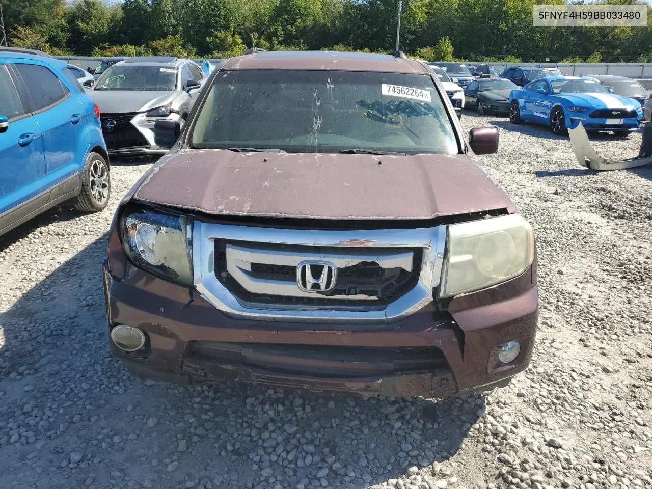 5FNYF4H59BB033480 2011 Honda Pilot Exl